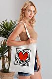 Keith Haring Model Baskılı Günlük Kullanım Özel Baskı Bez Omuz Çantası Hediyelik Tote Bag