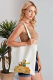 Küçük Prens Model Baskılı Günlük Kullanım Özel Baskı Bez Omuz Çantası Hediyelik Tote Bag