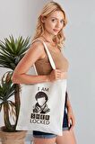 I Am Sherlock Model Baskılı Günlük Kullanım Özel Baskı Bez Omuz Çantası Hediyelik Tote Bag