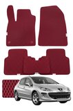 Peugeot 308 2007-2013 Özelleştirilebilir Premium Eva Oto Paspas Seti - Bordo