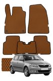 Skoda Fabia 2007-2014 Özelleştirilebilir Premium Eva Oto Paspas Seti - Taba