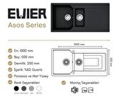Granit Evye Asos Series Black - Siyah (1.5 Gözlü)