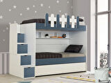 EVİMŞAH IRMAK 3 LÜ 90 * 190 BEYAZ / A.GRİ YAVRULU RANZA