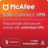 McAfee Safe Connect VPN - 5 Cihaz 1 Yıl McAfee Offical Key