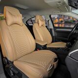 Ford C-Max Lüx Deri Oto Koltuk Kılıfı Ön Arka Takım Exclusıve Model BEJ 2+1