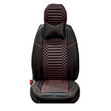 Ford Connect Yeni Lüx Deri Oto Koltuk Kılıfı Ön Arka Takım Exclusıve Model Siyah Kırmızı 2+1