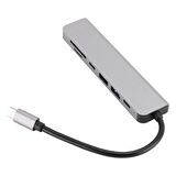  7in1 Type-C HDMI Çevirici Hub Çoklayıcı Tablet-PC-Telefon-TV Adaptör HDMI 4K/USB/TF/SD/TYPEC Giriş