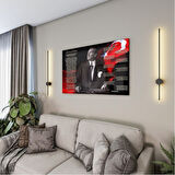 Atatürk Gençliğe Hitabe Cam Tablo - Yatay Motif 01-01