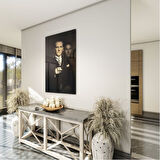 Atatürk Cam Tablo - Yatay Motif 01-001