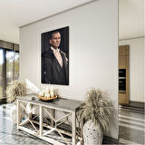 Atatürk Cam Tablo - Yatay Motif 01-012