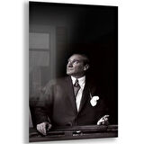Atatürk Cam Tablo - Yatay Motif 01-017