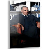 Atatürk Cam Tablo - Yatay Motif 01-018