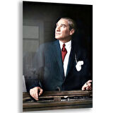 Atatürk Cam Tablo - Yatay Motif 01-023