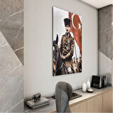 Atatürk Cam Tablo - Yatay Motif 01-043