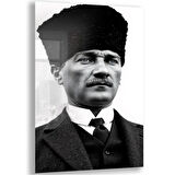 Atatürk Cam Tablo - Yatay Motif 01-045