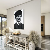 Atatürk Cam Tablo - Yatay Motif 01-045