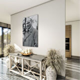 Atatürk Cam Tablo - Yatay Motif 01-055