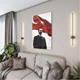 Atatürk Cam Tablo - Yatay Motif 01-057