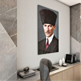 Atatürk Cam Tablo - Yatay Motif 01-059