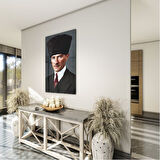 Atatürk Cam Tablo - Yatay Motif 01-059