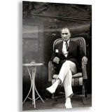 Atatürk Cam Tablo - Yatay Motif 01-074