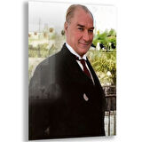 Atatürk Cam Tablo - Yatay Motif 01-078