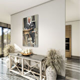 Atatürk Cam Tablo - Yatay Motif 01-083