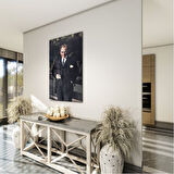 Atatürk Cam Tablo - Yatay Motif 01-086