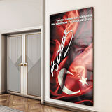 Atatürk Sözleri 3 Cam Tablo - Dikey Motif 02-004