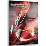 Atatürk Sözleri 3 Cam Tablo - Dikey Motif 02-011