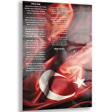 Atatürk Sözleri 3 Cam Tablo - Dikey Motif 02-013