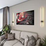 Atatürk Sözleri 4 Cam Tablo - Yatay Motif 01-001