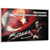 Atatürk Sözleri 4 Cam Tablo - Yatay Motif 01-002