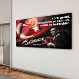 Atatürk Sözleri 4 Cam Tablo - Yatay Motif 01-004