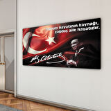 Atatürk Sözleri 4 Cam Tablo - Yatay Motif 01-007