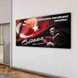 Atatürk Sözleri 4 Cam Tablo - Yatay Motif 01-008