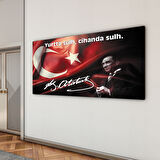 Atatürk Sözleri 4 Cam Tablo - Yatay Motif 01-014