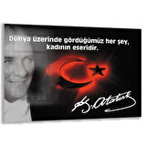 Atatürk Sözleri 6 Cam Tablo - Yatay Motif 01-007