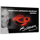 Atatürk Sözleri 6 Cam Tablo - Yatay Motif 01-009