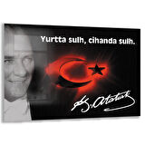 Atatürk Sözleri 6 Cam Tablo - Yatay Motif 01-016