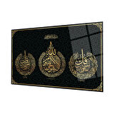 Felak Suresi, Nas Suresi ve Ayetel Kürsi 4mm Dayanıklı Cam Tablo Temperli Cam, Islamic Glass Wall Decor