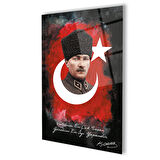 Atatürk Silüet Cam Tablo