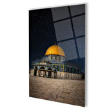 Kudüs Kubbet’üs Sahra Dikey Dini Cam Tablo 4mm Dayanıklı Temperli Cam