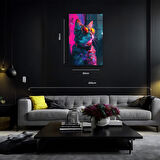 Gözlük Takan Havalı Kedi Tablosu