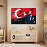Atatürk ve Bayrak Cam Tablo