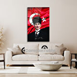 Atatürk ve Bayrak Cam Tablo