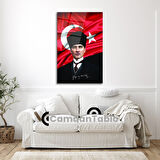 Atatürk ve Bayrak Cam Tablo