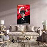 Atatürk ve Bayrak Cam Tablo