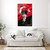 Atatürk ve Bayrak Cam Tablo