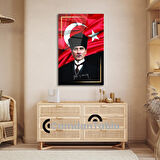 Atatürk ve Bayrak Cam Tablo